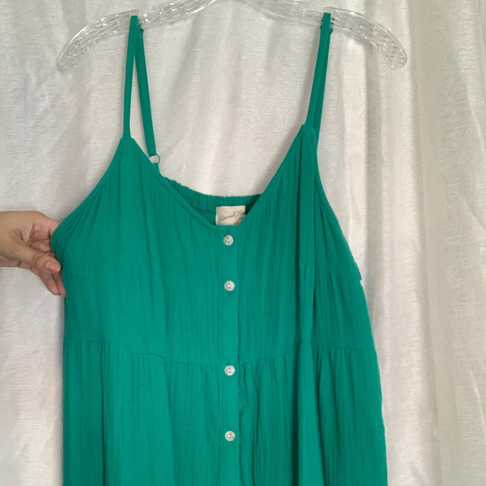 Green button down maxi dress